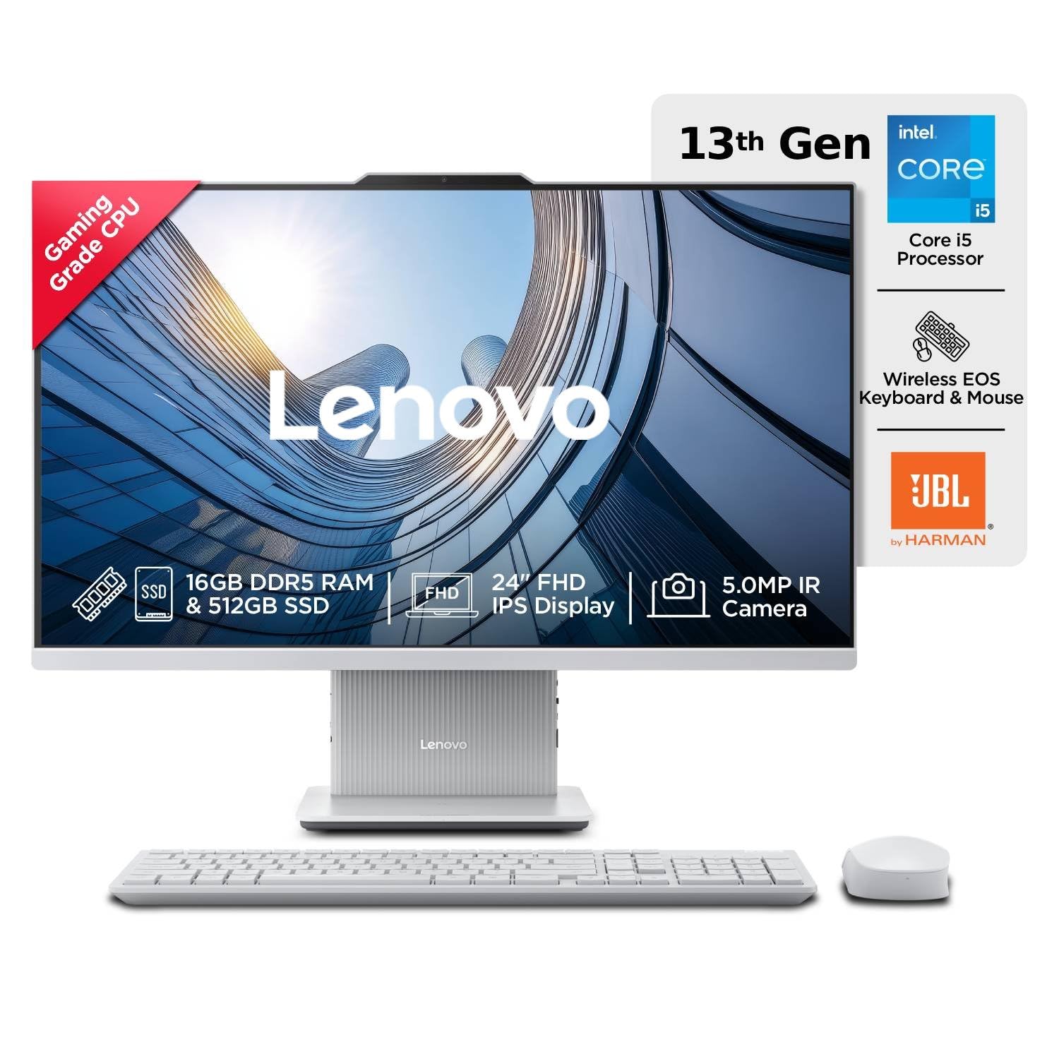 LENOVO IDEACENTER AIO CORE I5-13420H|8GB|512GB|SH|23.8"|WIN|LUNA GREY