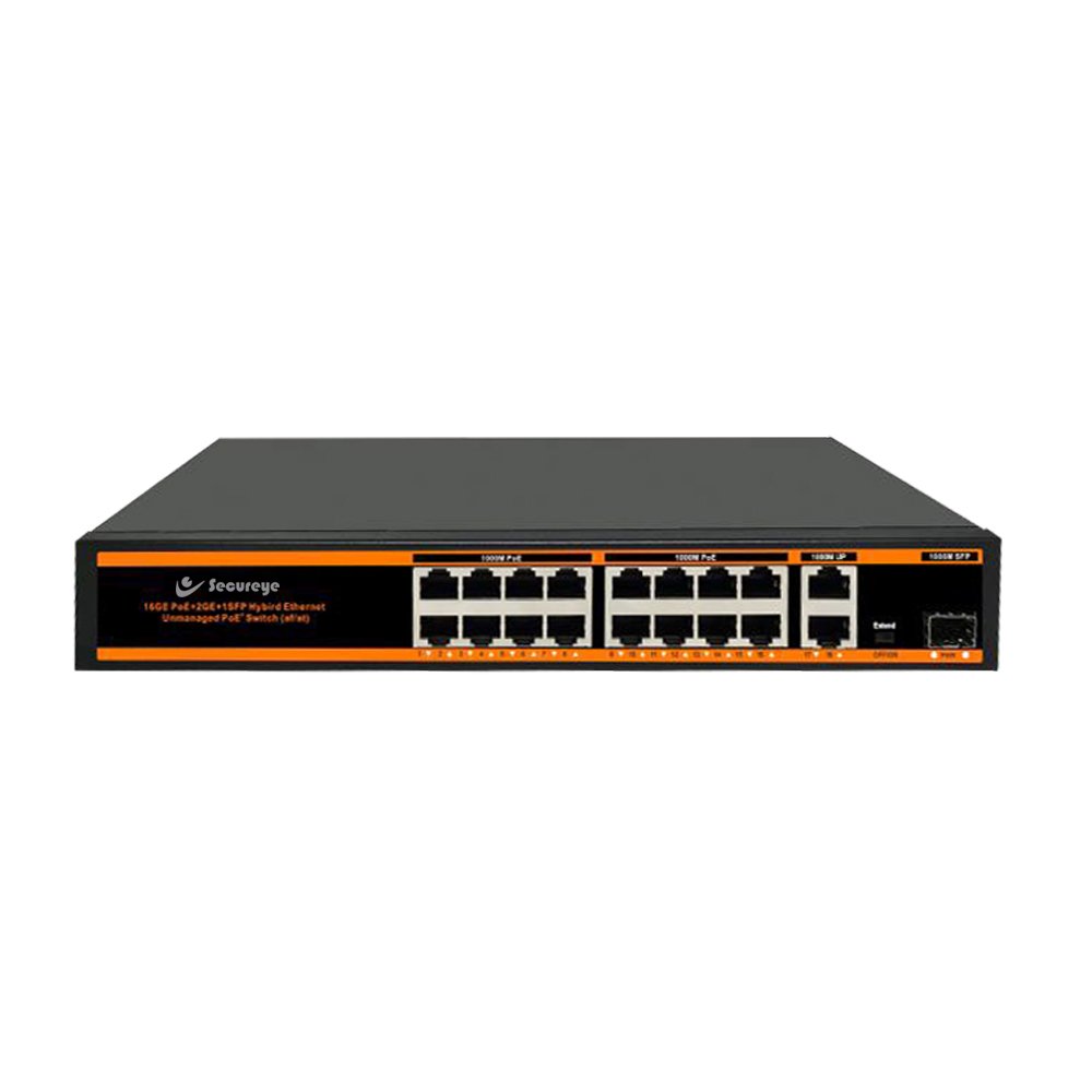 SECUREYE 16 PORT GIGABIT POE +2GE UPLINK +1 SFP SWITCH