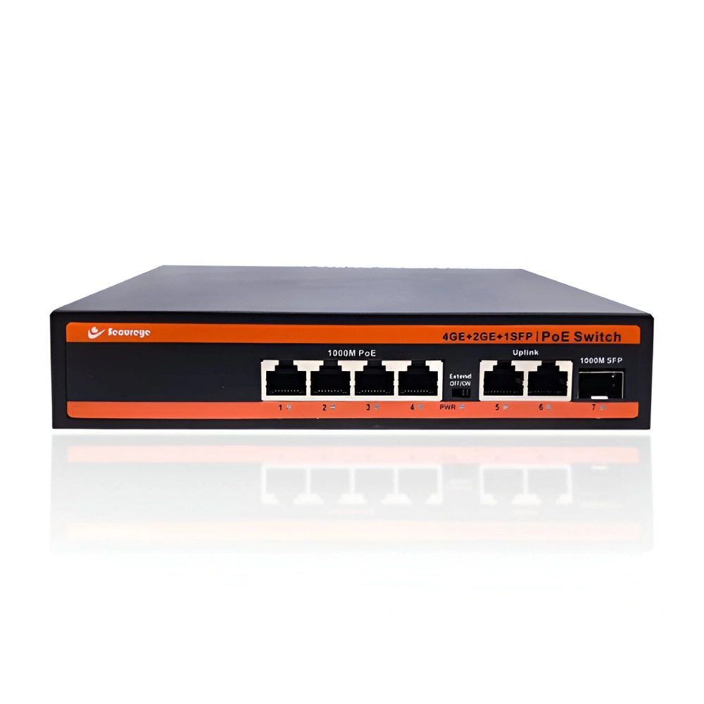 SECUREYE 4 PORT GIGABIT POE + 2GE UPLINK+ 1 SFP SWITCH